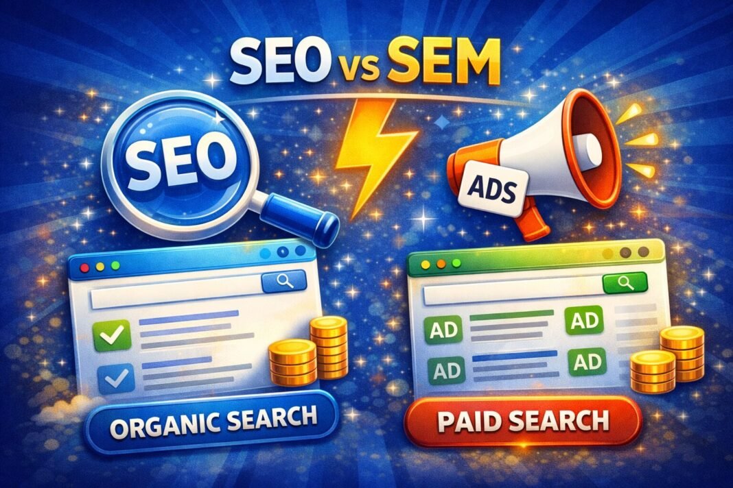SEO VS SEM, Definisi dan Perbedaan Keduanya SEO VS SEM, Definisi dan Perbedaan Keduanya