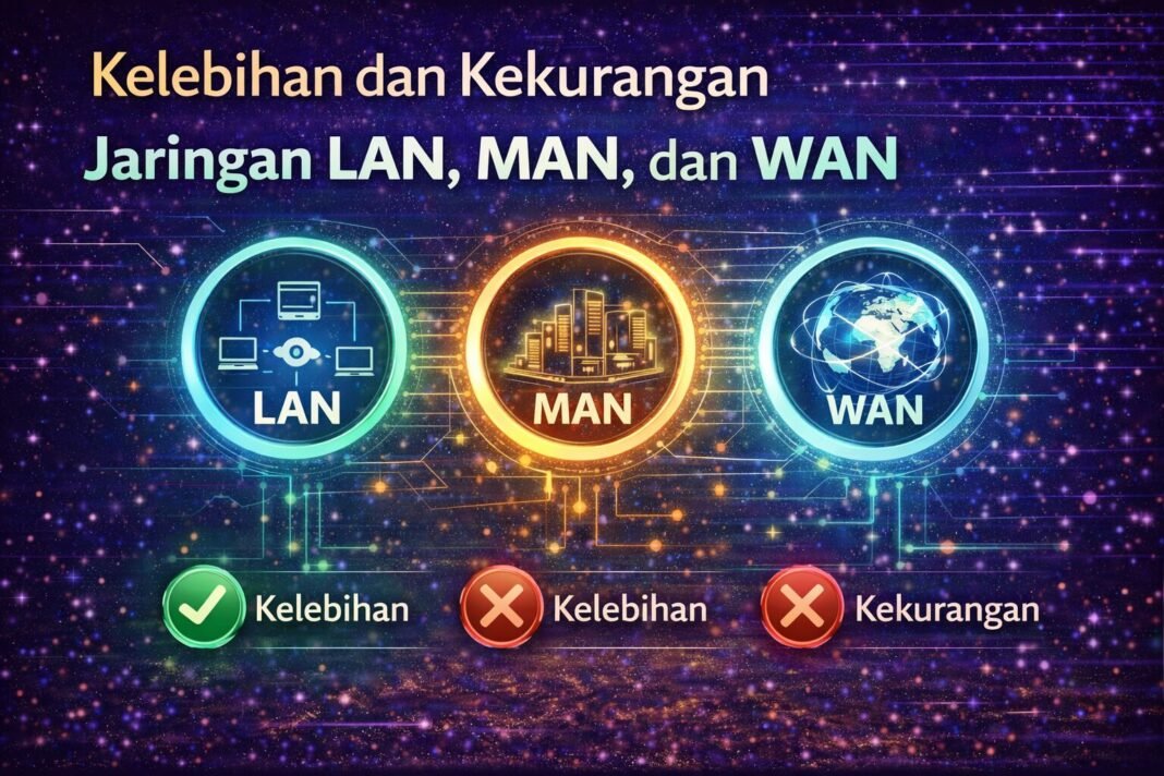 Kelebihan dan Kekurangan Jaringan Lan, MAN, dan Wan Kelebihan dan Kekurangan Jaringan Lan, MAN, dan Wan