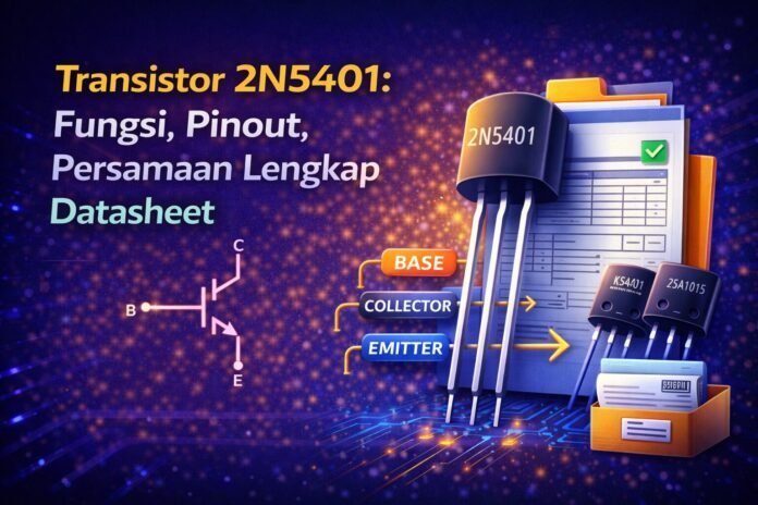 Transistor 2N5401: Fungsi, Pinout, Persamaan Lengkap Datasheet