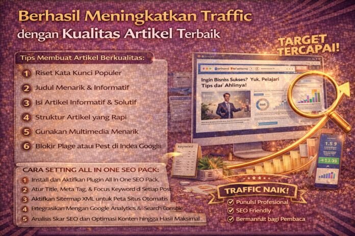 Berhasil Meningkatkan Traffic dengan Kualitas Artikel Terbaik