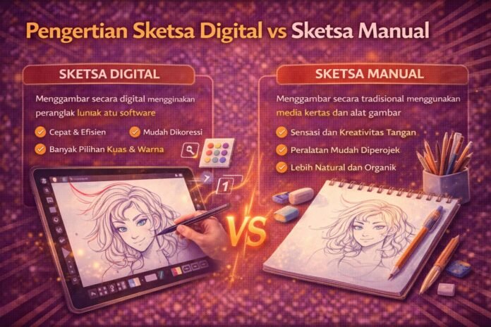 Pengertian Sketsa Digital vs Sketsa Manual