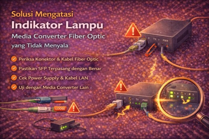 Solusi Mengatasi Indikator Lampu Media Converter Fiber Optic yang Tidak Menyala