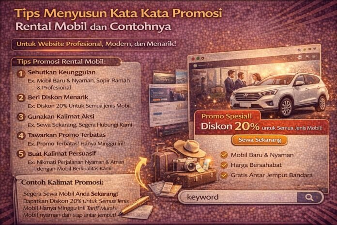 Tips Menyusun Kata Kata Promosi Rental Mobil Tips Menyusun Kata Kata Promosi Rental Mobil dan Contohnya