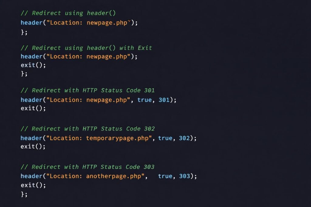 Cara Membuat Redirect PHP yang Aman: Header(), Exit(), dan Status Code 301/302/303 Lengkap