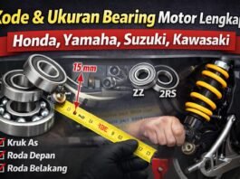 Daftar Kode dan Ukuran Bearing Motor Paling Lengkap (Roda & Kruk As)