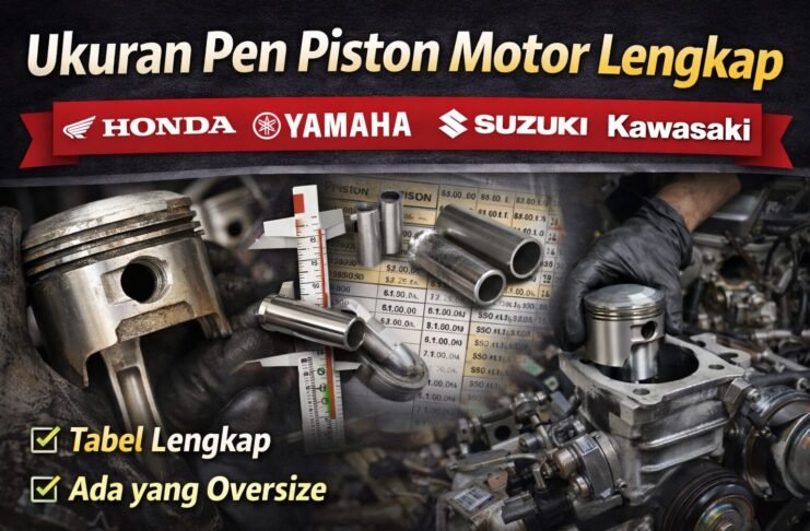 Daftar Ukuran Pen Piston Motor Lengkap: Honda, Yamaha, Suzuki, Kawasaki