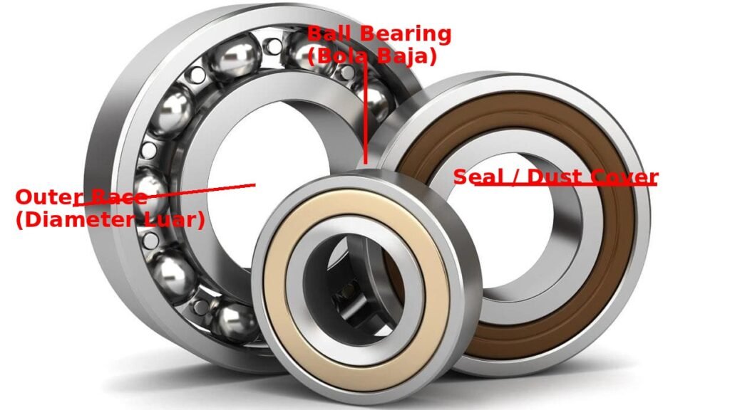 Daftar Kode dan Ukuran Bearing Motor Paling Lengkap (Roda & Kruk As)