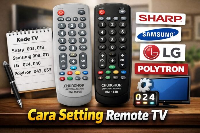 Kode Remote CHUNGHOP RM-168GS/RM-168B Lengkap + Cara Setting TV