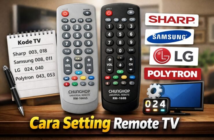Kode Remote CHUNGHOP RM-168GS/RM-168B Lengkap + Cara Setting TV