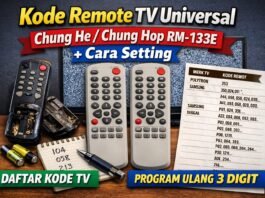 Kode Remote TV Universal Chung He RM-133E / Chung Hop RM-133E Lengkap + Cara Setting Kode Remote TV Universal Chung He RM-133E / Chung Hop RM-133E Lengkap + Cara Setting