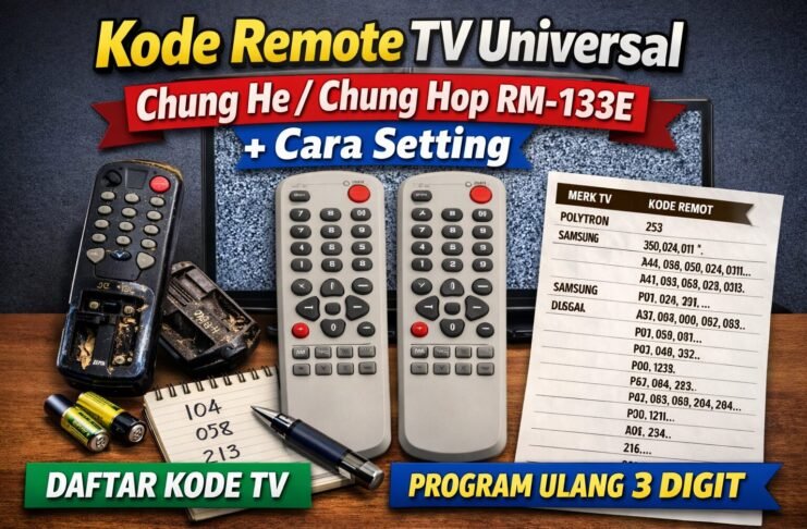 Kode Remote TV Universal Chung He RM-133E / Chung Hop RM-133E Lengkap + Cara Setting