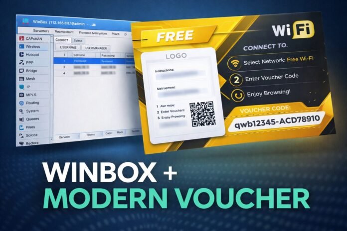 Template User Manager Voucher Hotspot MikroTik Plus QR Code Generator Modern