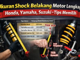 Daftar Ukuran Shock Belakang Motor Honda, Yamaha, Suzuki Paling Lengkap