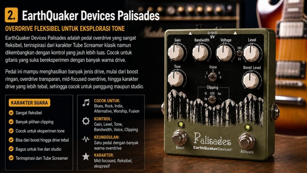 Rekomendasi Pedal Overdrive Gitar untuk Blues, Rock, Metal, dan Pop