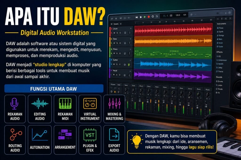 Perbedaan DAW dan Audio Editor yang Wajib Dipahami Pemula